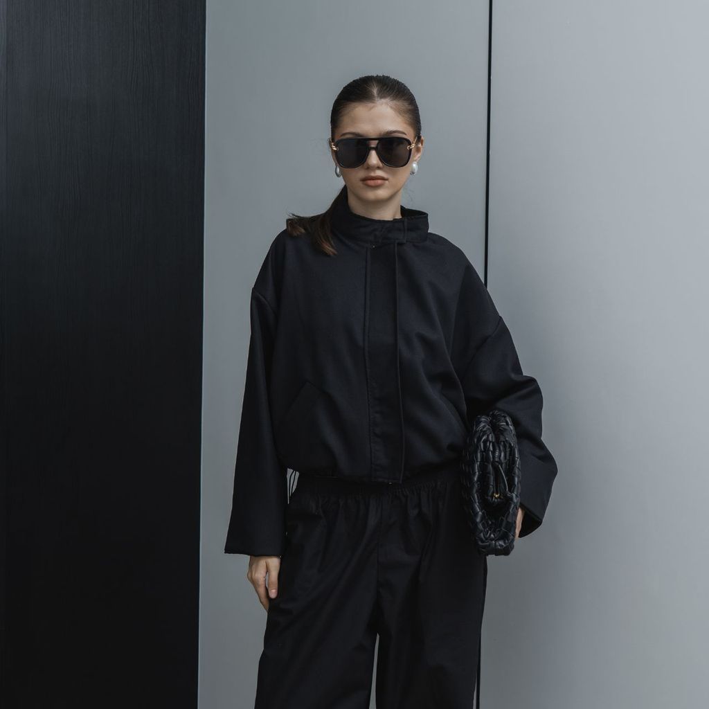 AIJO | Celine Jacket - Atasan Jaket Wanita Semi Wool Mahogany Fashion Zipper