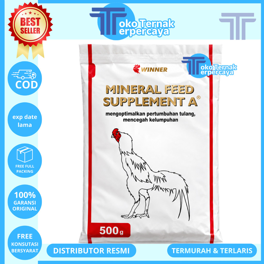 MINERAL FEED SUPPLEMENT A LAGA 500 GRAM WINNER - Obat Ayam Lumpuh Bangkok Aduan Tulang Bulu Premix