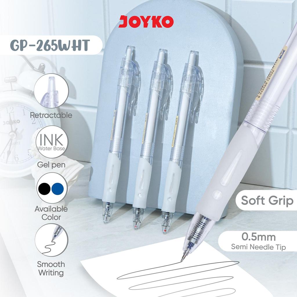 JOYKO Gel Pen Pulpen Pena GP-265WHT Gel 0.5 mm