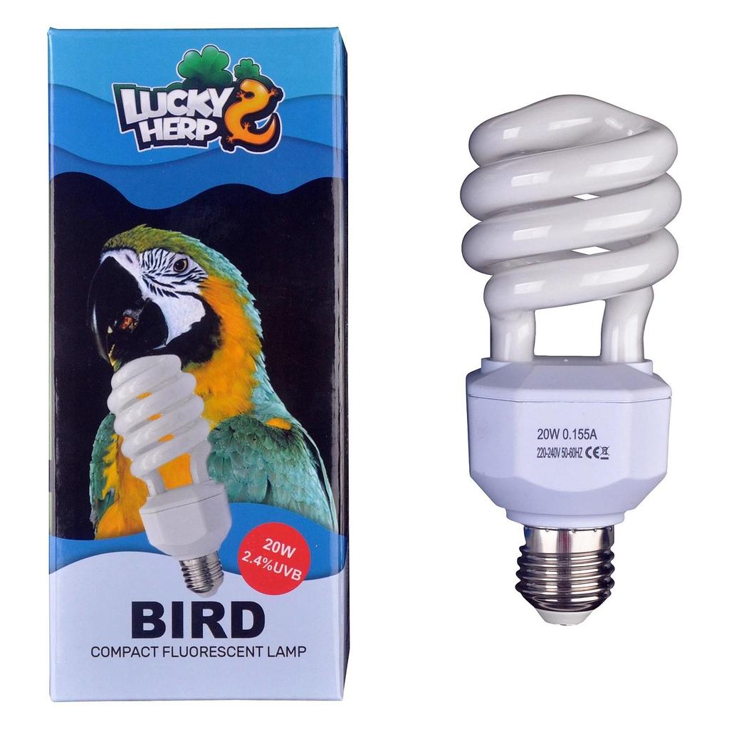 20W 2.4% UVB Bird Lamp Compact Fluorescent Bulb for Parrot Macaw Vitamin D3 Synthesis Calcium Absorp