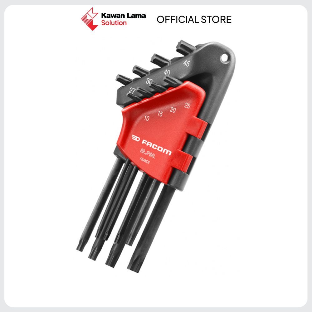 KLSOL Facom Kunci L Torx Long 89.Jp8Al Set 8 pcs Hex Key Tool Perkakas Mekanik Bengkel Otomotif