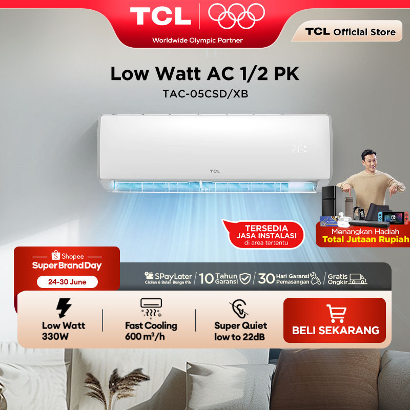 TCL AC TAC 05 CSD/XB 0.5 PK AC Low Watt [INDOOR + OUTDOOR ONLY] - 1/2 PK Mini Full Set - 1 2 PK Baru