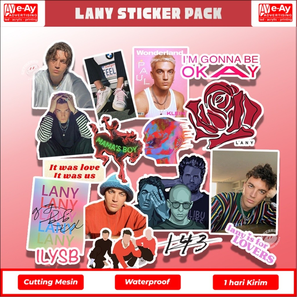 17pcs LANY Sticker Pack A6 | stiker lany aesthetic untuk hp koper case bahan vinyl - eayadvertising