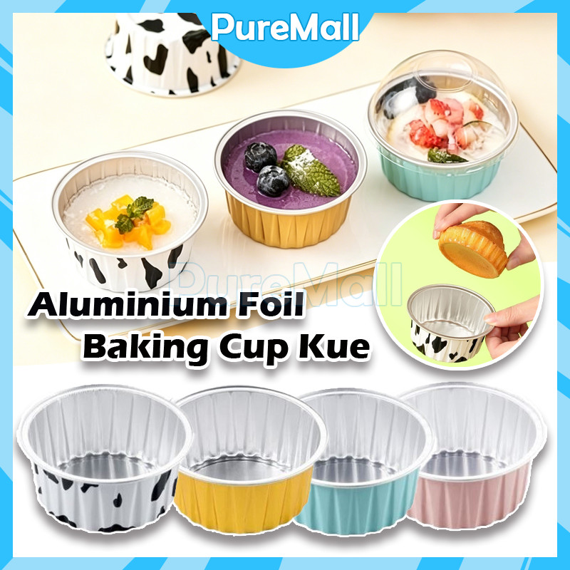 PureMall 10pcs Cup Cake Premium Aluminium Foil / Cup Foil Bulat / dessert box kotak cup cake kue pud
