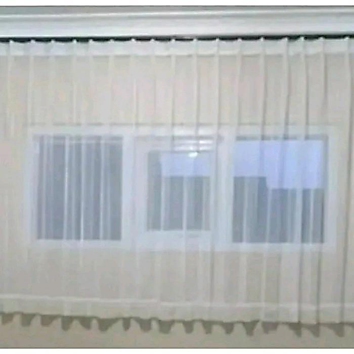 NEW vitrase gorden pendek etalase warung nasi gorden vitrase polos poil furing gordyn buplit