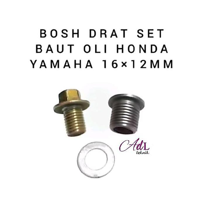 Bosh drat Sok Drat Set Baut Oli Honda Yamaha M16 ke M12 set baut 17 kunci 12