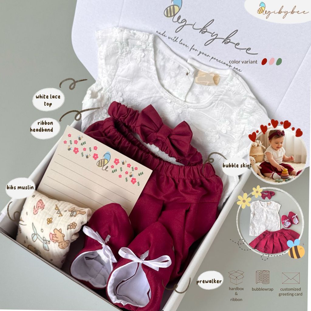 Aegibybee Hampers Bayi Newborn Tania Baby Girl Gift Set Hadiah Lahiran Bayi Perempuan 0-6 Bulan Prem