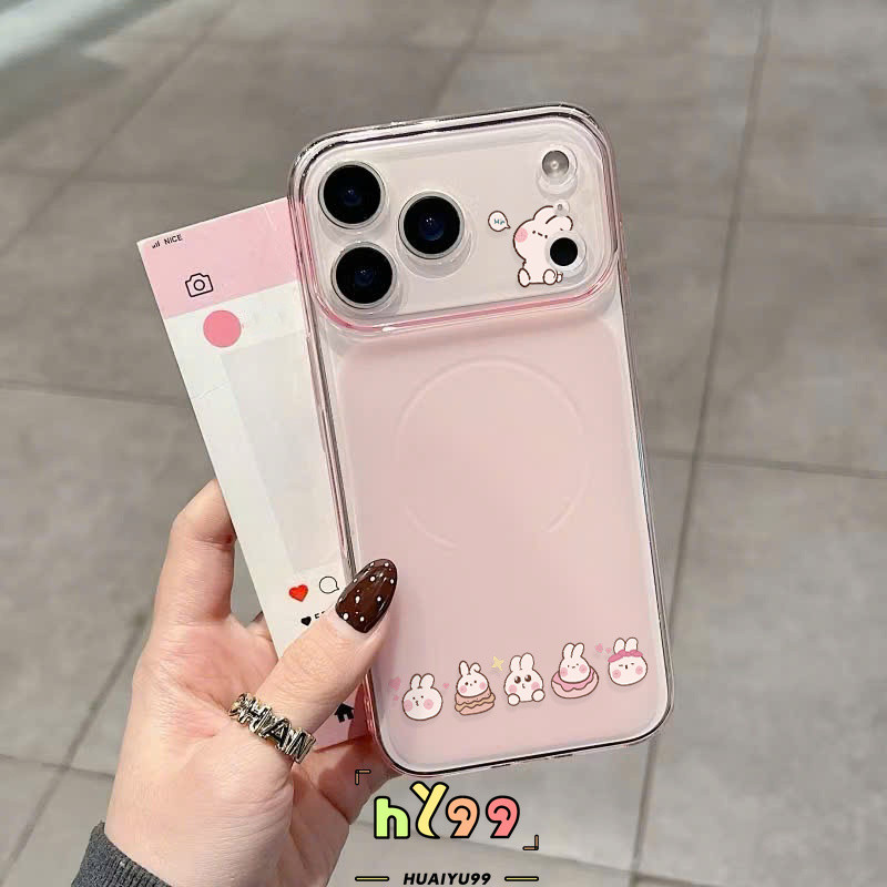 Case HP Untuk IPhone 14 15 17 16 12 13 11 Pro Max 14 15 16 Plus Kelinci Kecil Lucu Sederhana Bahagia