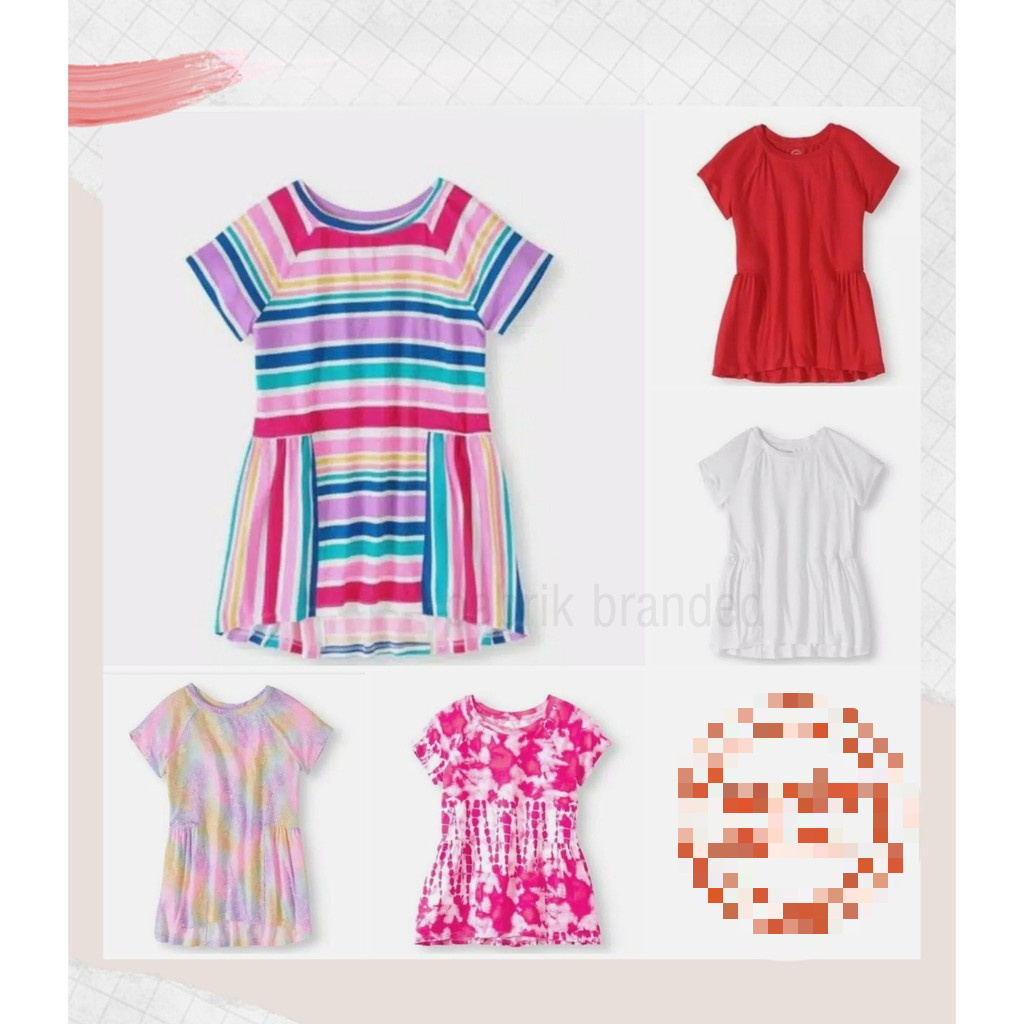 Pabrik branded WndrN@tn tunic tee kids S M L XL 6 7 8 10 12 14 16 years tahun putih merah rainbow mu