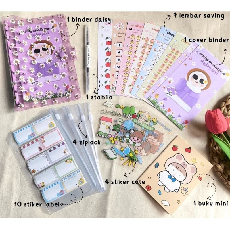 

Paket Nabung Binder A6 Daisy | Paket Binder Menabung A6
