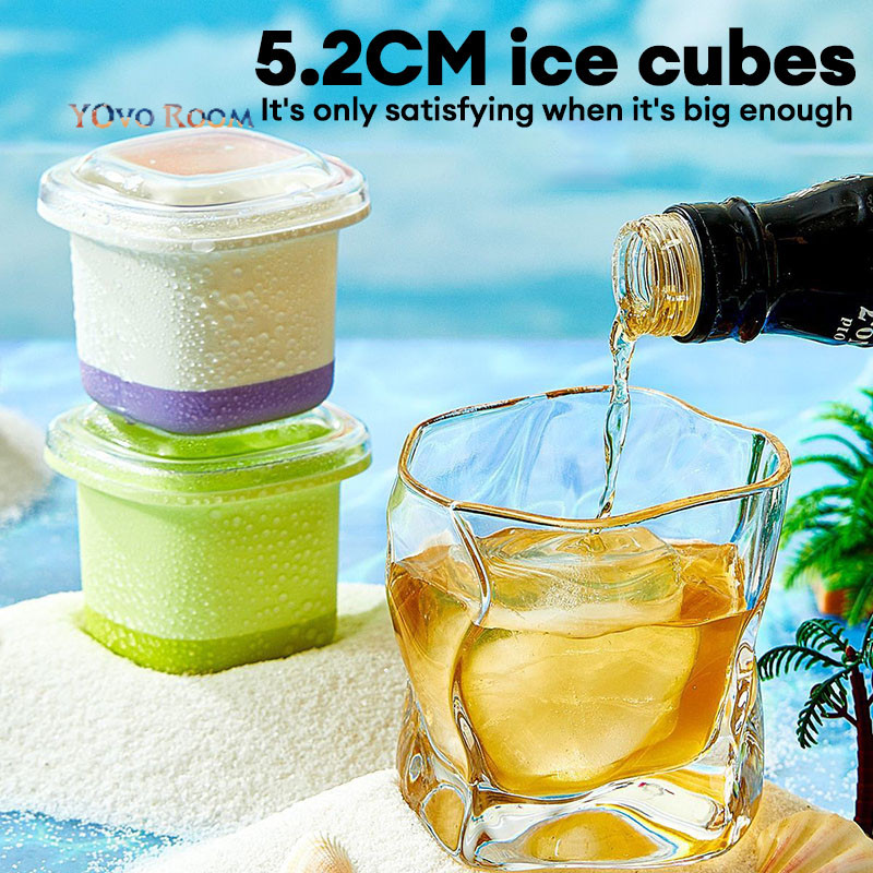 Cetakan Es Batu Bentuk Kotak Kecil Silikon Dengan Penutup Cetakan Cokelat Jelly Puding Silicone/ Ice