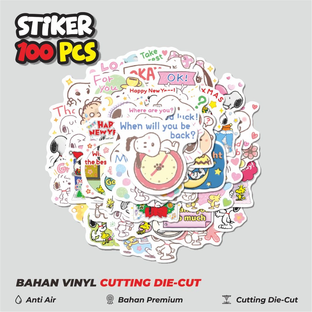 

Terbaru! 50 pcs Stiker Kartun Snoopy V14 Dekorasi Lucu Kreatif untuk Notebook, Skateboard, HP