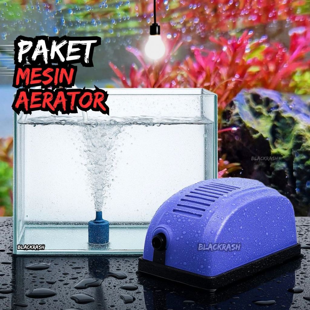 Paket Aerator Aquarium 1 & 2 Lubang – Pompa Oksigen Ikan Hias & Alat Gelembung Udara