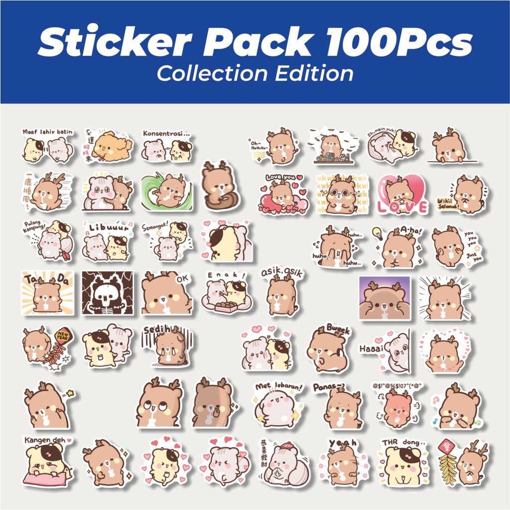 

Hot Stiker Kartun Boneka Bear Sweet House Happy Lucu Anti Air Stikers Berperekat Waterproof Sticker Decal Buat Motor Helm Buku Journal Koper Casing HP Laptop Botol Minum