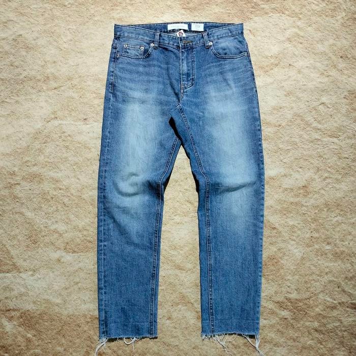 celana jeans fading FATALISM celana denim stretch unfinish bahan melar murah bagus size 32