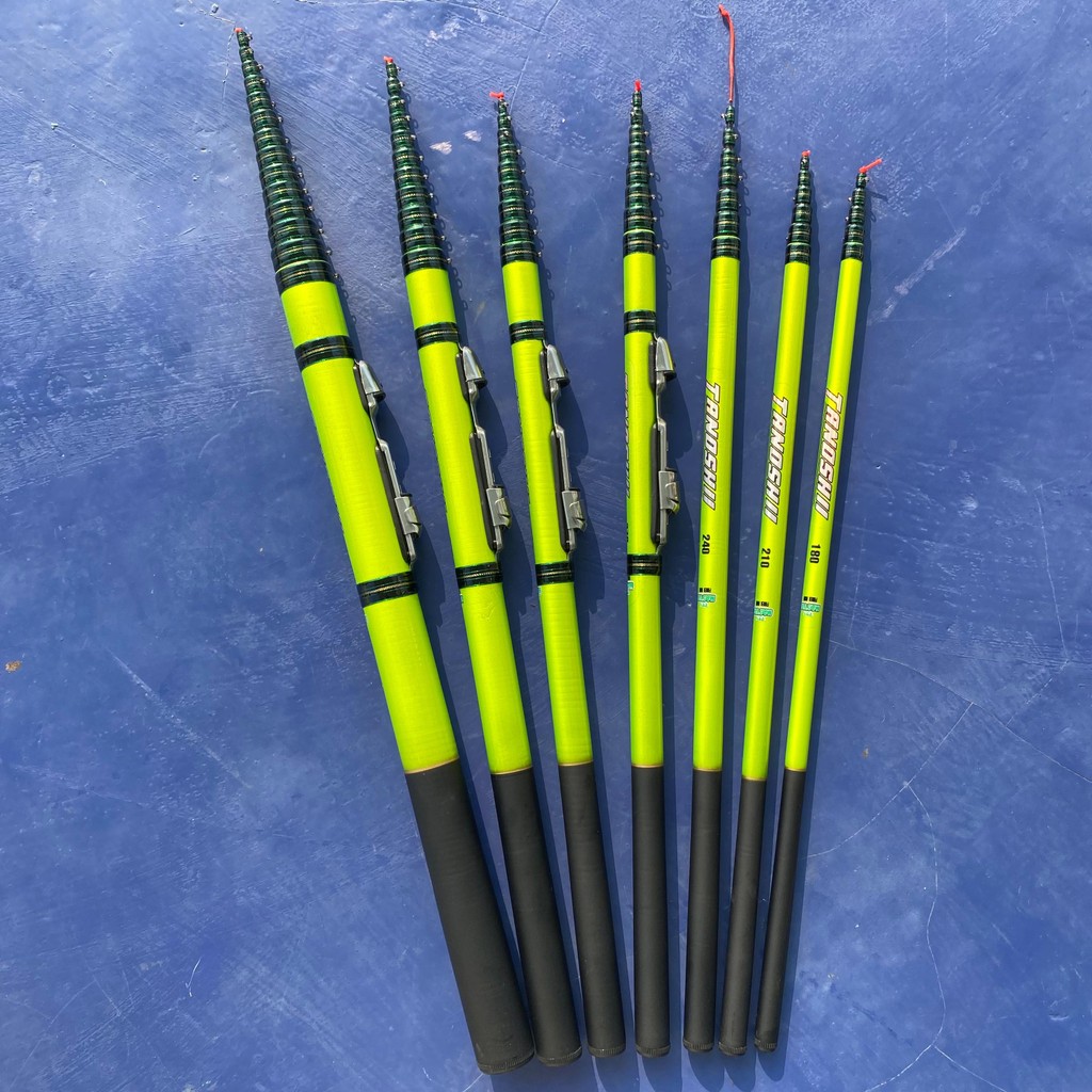Joran Pancing Tegek Tanoshii Set Kolong Tegek Murah dengan Bahan Fiber Lentur Ruas Pendek