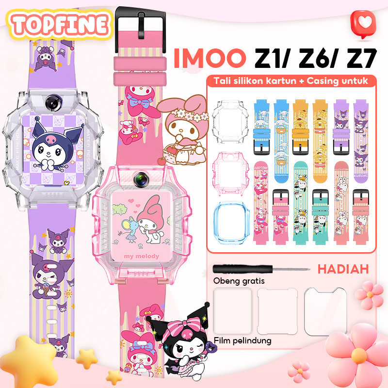 Untuk Imoo Z1/ Z6 / Z7 Tali Karet Lembut + Casing Cetak Sanrio Little Genius Tali Jam Tangan Penggan