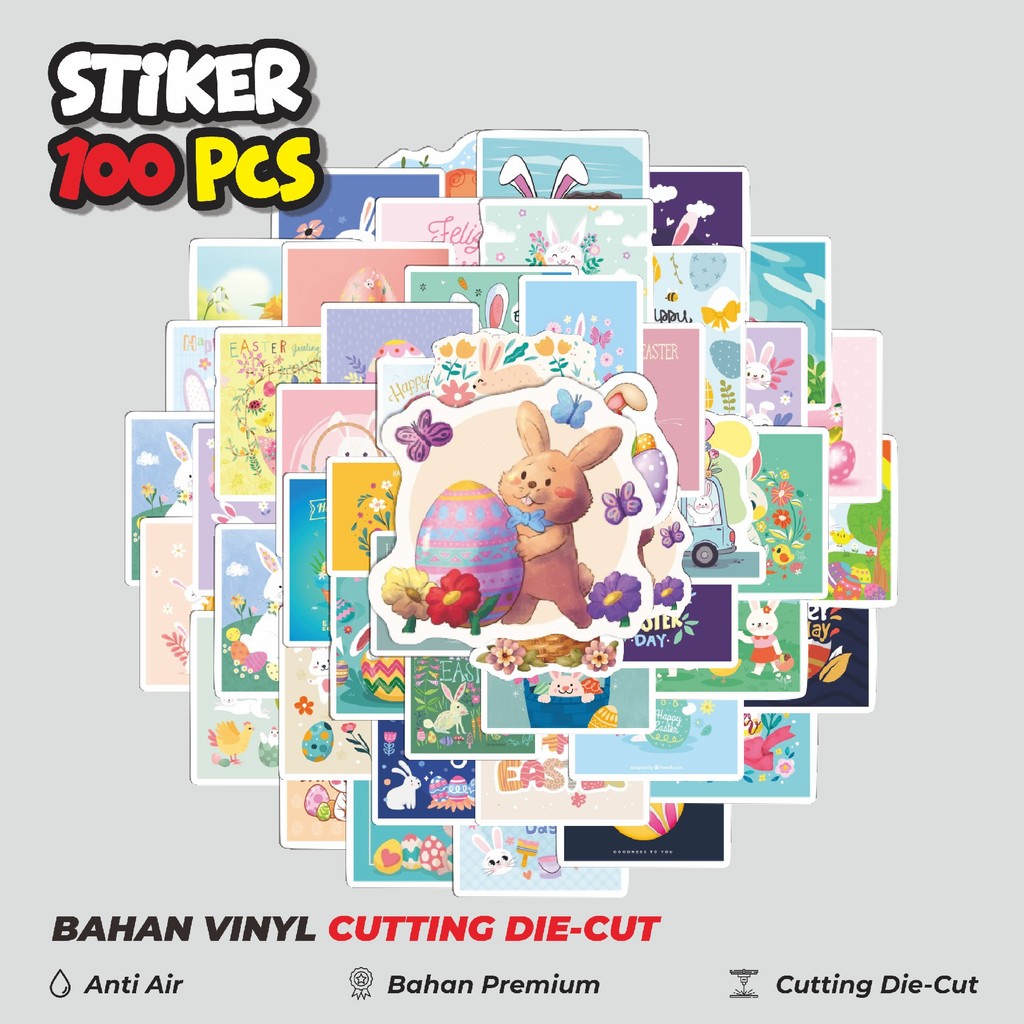 

Terbaru! 50 pcs Stiker Tema Paskah V1 Dekorasi Lucu Kreatif untuk Notebook, Skateboard, HP
