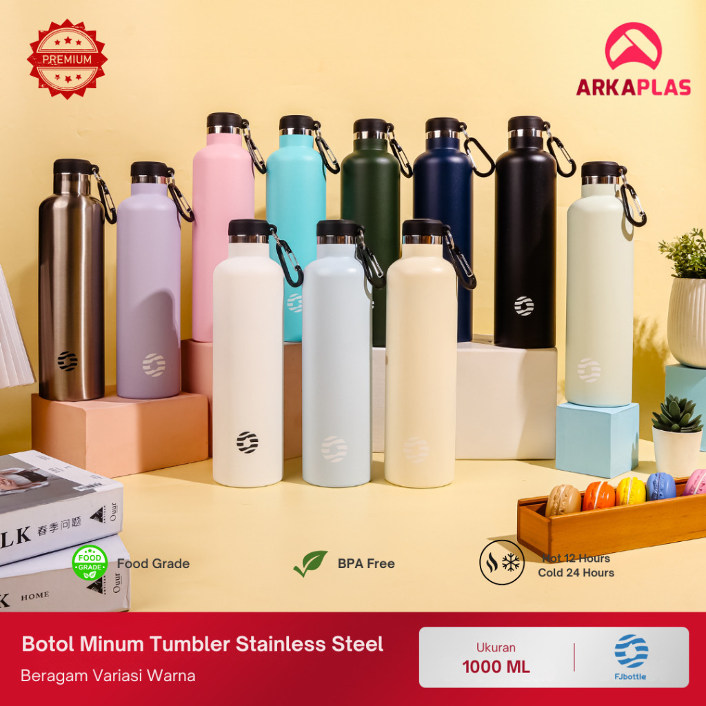 Botol Minum Tumbler Stainless Steel 1 Liter FJ Bottle By ARKAPLAS