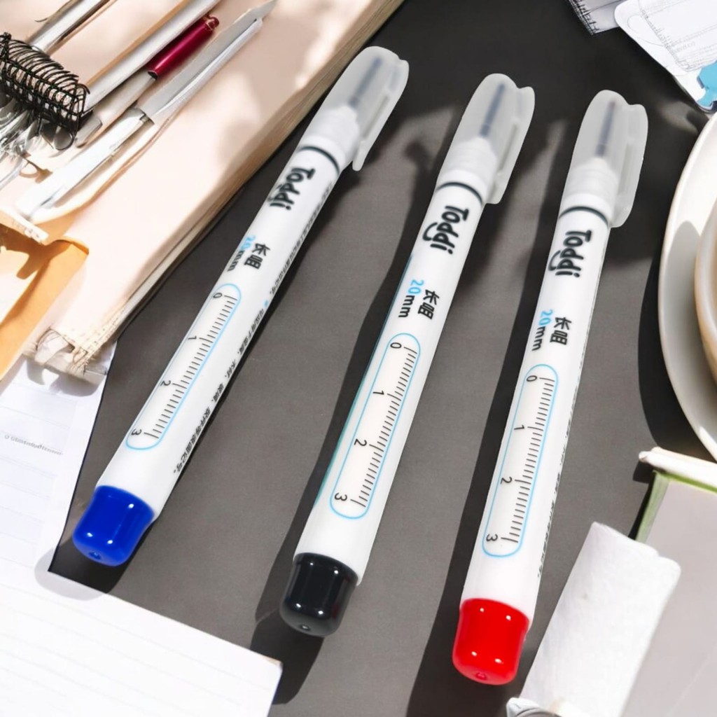 

NL Spidol Permanen Mata Pena Long Nib Permanent Marker Black Red Blue Hitam Merah Biru Presisi Tinggi Tahan Lama - 323