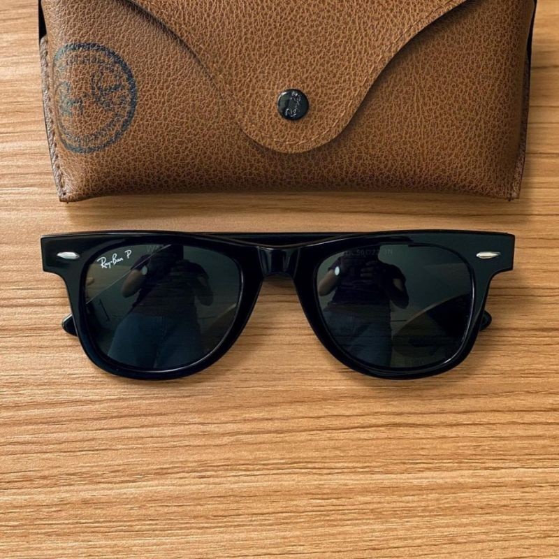 Kacamata RAYBAN WAYFARER RB2140 Lensa Polarized Black Glossy Authentic