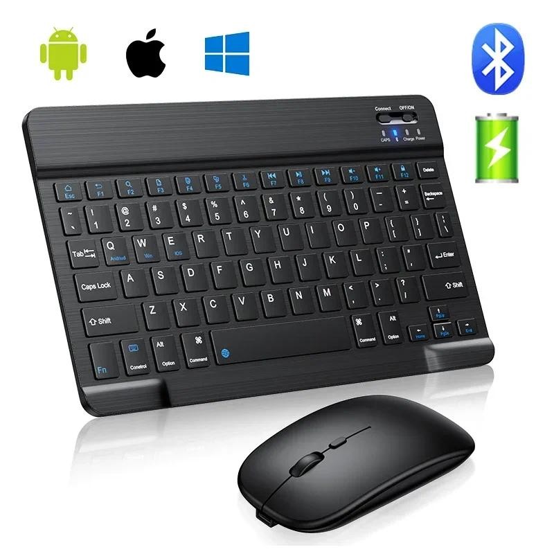 10 inch Bluetooth Wireless Keyboard for Tablet ipad English Keyboard and Mouse Mini Keyboard Kit for