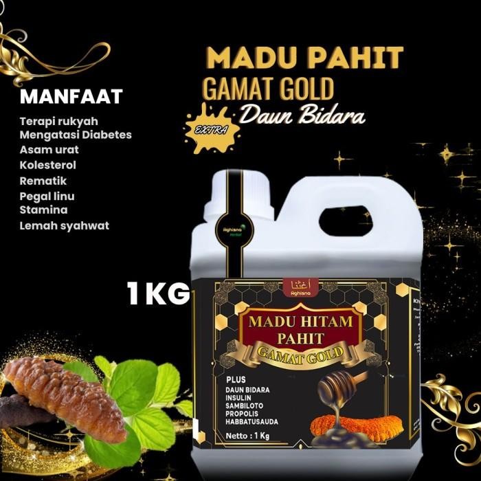 

Madu Hitam Pahit gamat gold 1kg ekstra bidara sambiloto aghisna