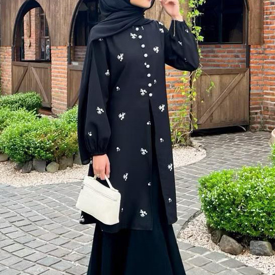 Tunik Wanita Terlaris Simple Lengan Panjang Model Terkini Best Seller Dress Pesta Mewah Cewek Keren