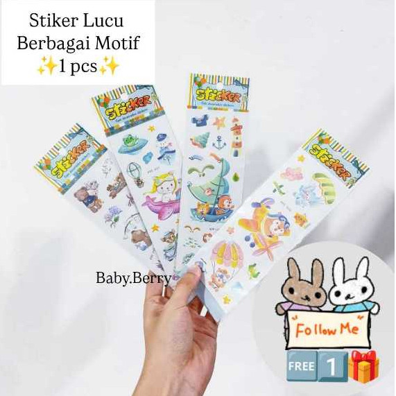 

Candyshop - Stiker Mainan Anak Berbagai Motif Karakter Lucu Bear Cat Bisa Tempel Di Mana Saja