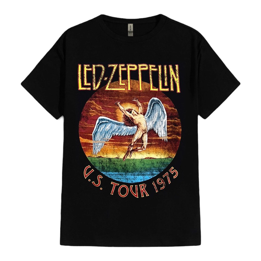 T-SHIRT / KAOS BAND OFFICIAL LED ZEPPELIN - USA TOUR '75