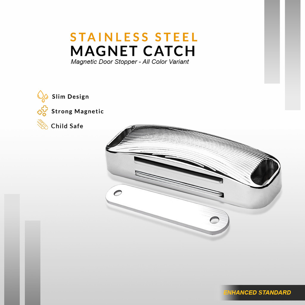 Penahan Pintu Lemari Laci Magnet Stainless Steel