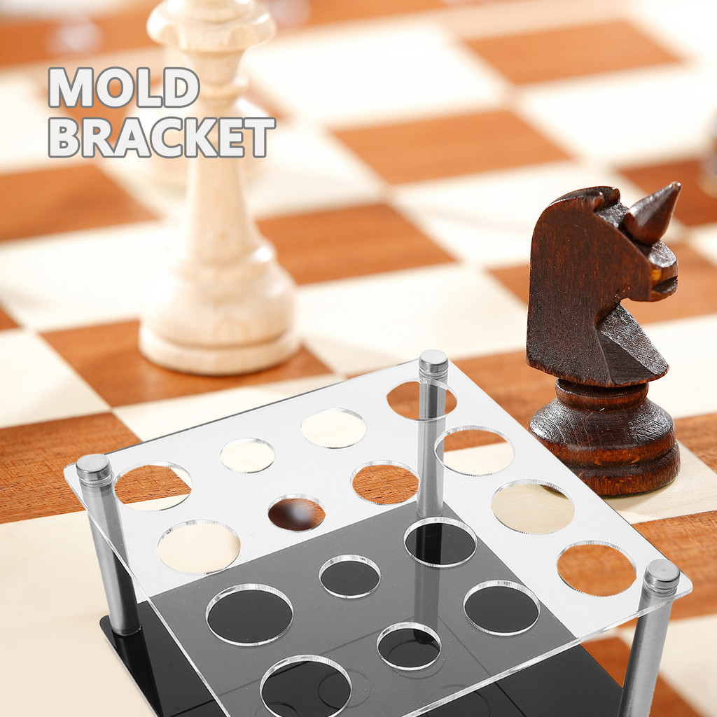 

Acrylic Chess Piece Holder Mold Bracket for DIY Epoxy Resin Accessories Secure Base Material Versatile Apertures Chess