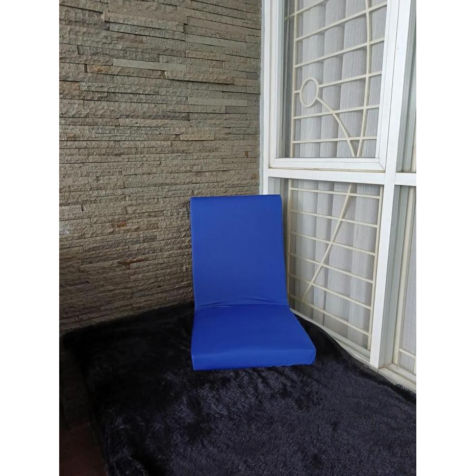 Cover LAZY bag elastis/Sarung kursi LIPAT LANTAI lazy bag stretch - Biru bca by Fusion part