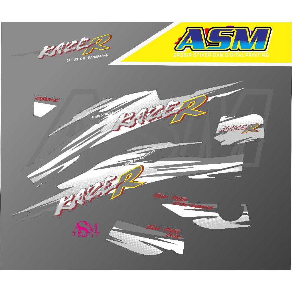 STRIPING STIKER KAWASAKI KAZE R 97 CUSTOM TRANSPARANT
