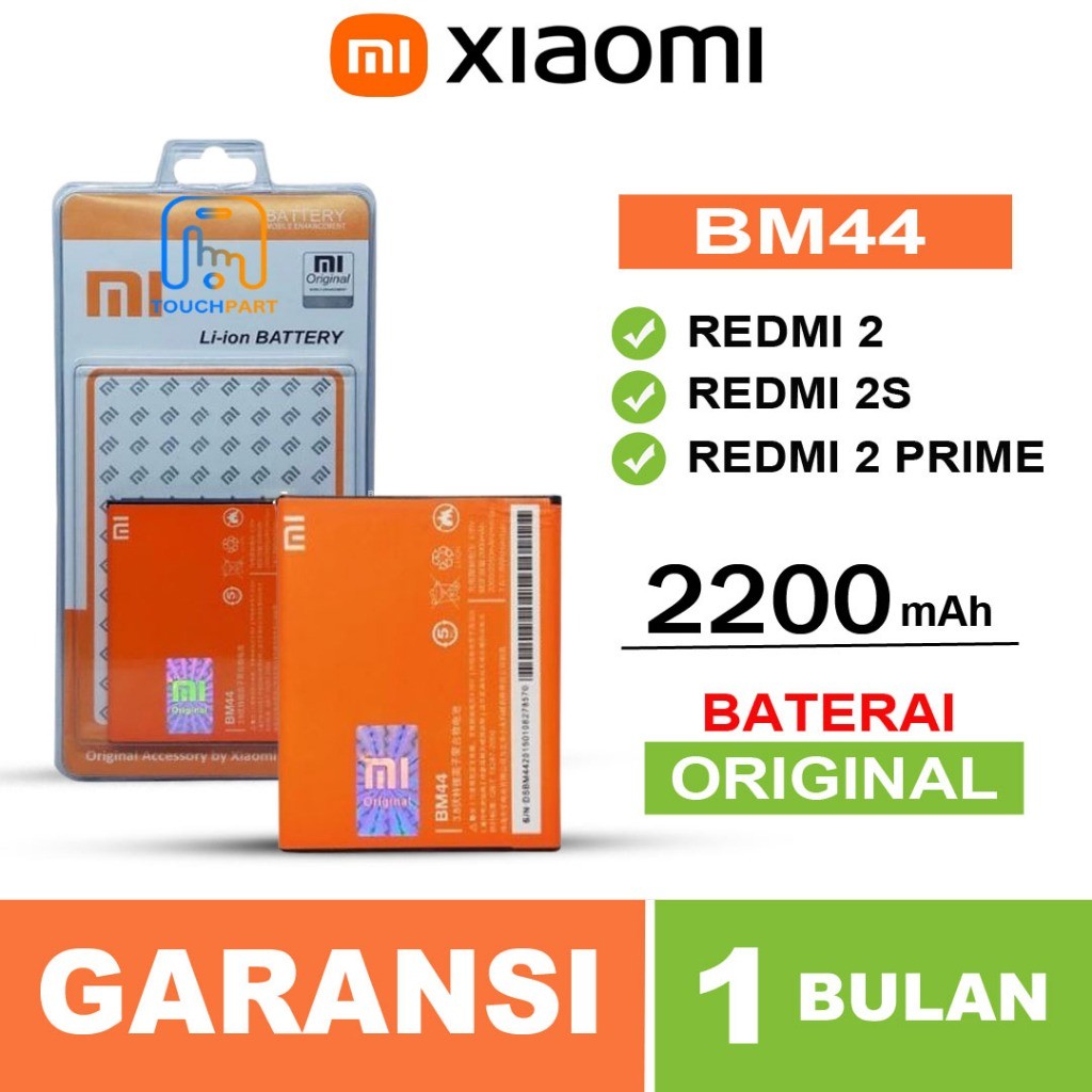 BATERAI BATRE XIAOMI REDMI 2 / REDMI 2S / REDMI 2 PRIME / BM44 ORIGINAL BERGARANSI