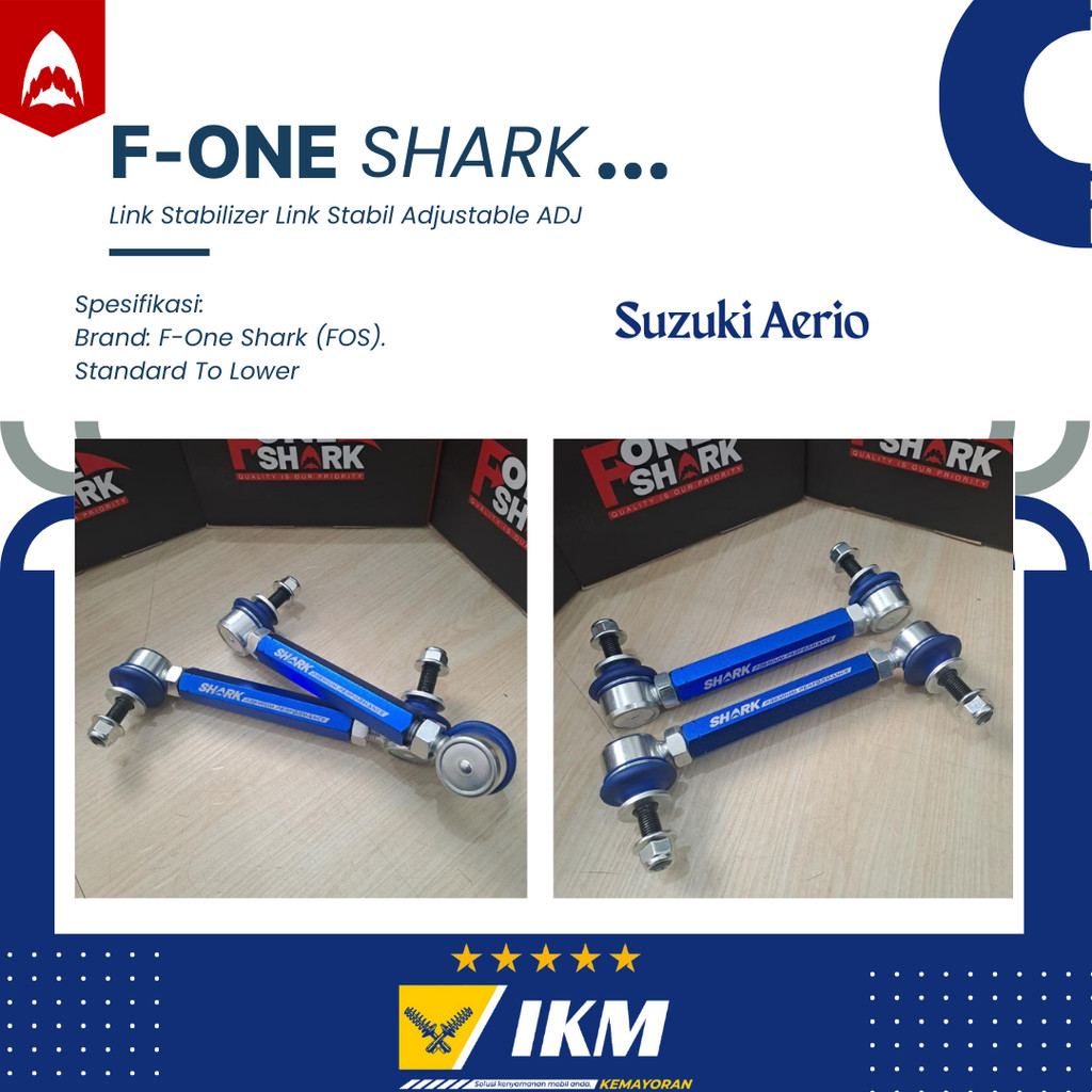F-One Shark  Rear Sway Bar Link Stabilizer Link Stabil Adjustable ADJ Suzuki Aerio Standard To Lower