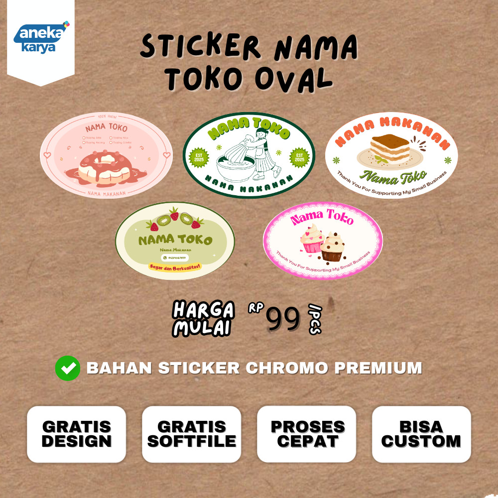 

[ISI 200pcs] STIKER / STICKER / STIKER OVAL / STIKER LONJONG / STIKER LABEL / STICKER LABEL / LABEL / STIKER CUSTOM