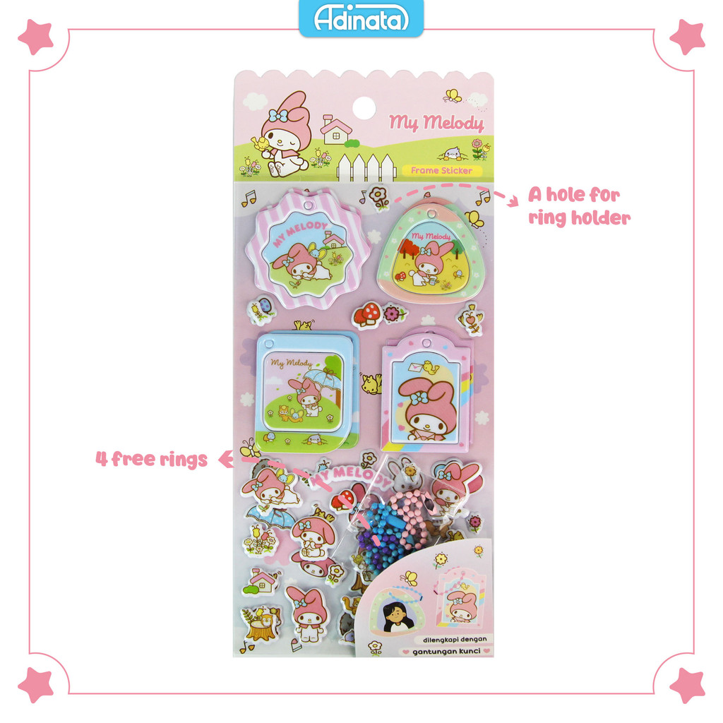 

My Melody Frame Stickers 2513-6182 / Stiker - Adinata