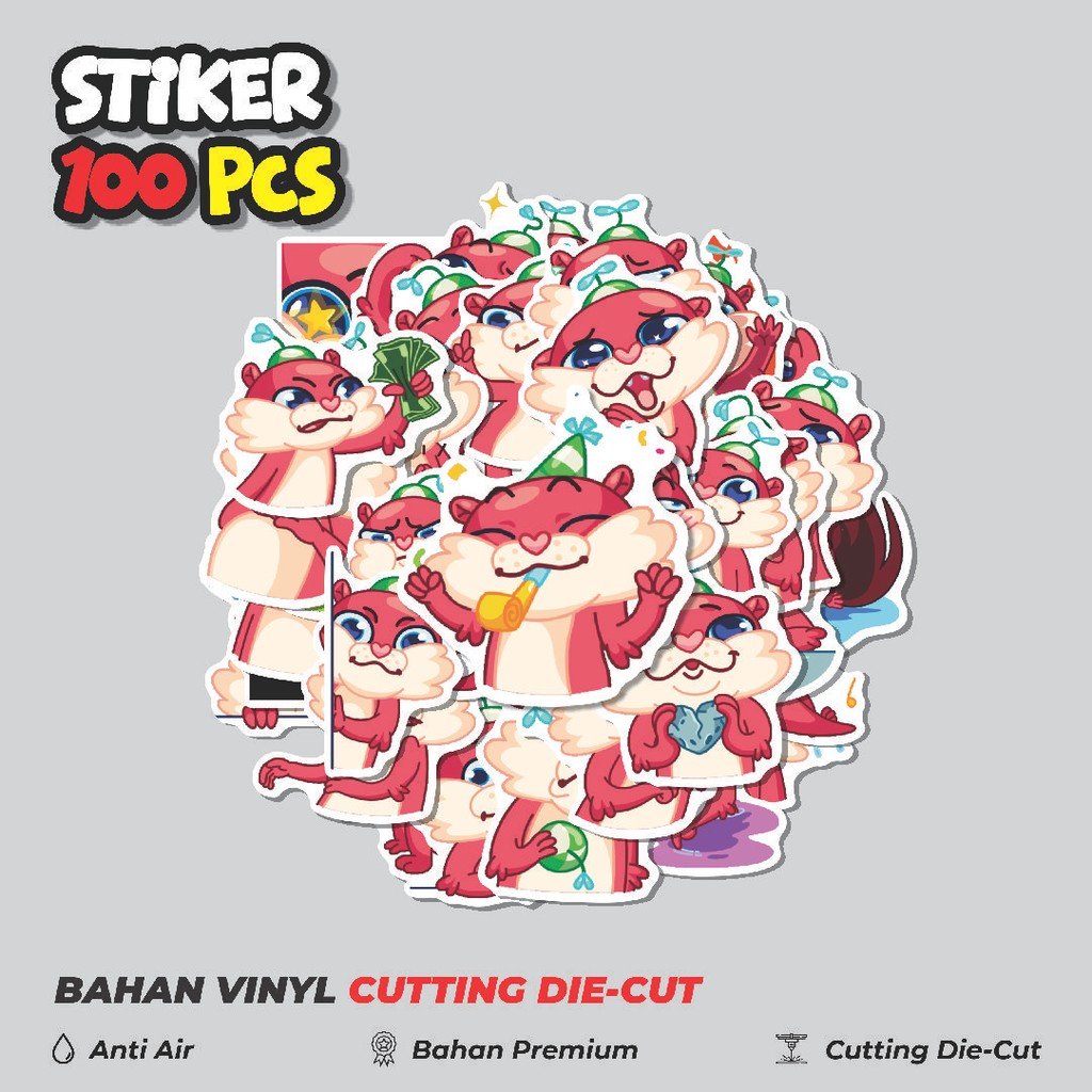 

Terbaru! 50 pcs Stiker Animal Cute Otti Dekorasi Lucu Kreatif untuk Notebook, Skateboard, HP