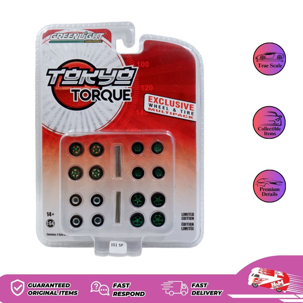 Greenlight CHSE Green Machines 1:64 Tokyo Torque Wheel & Tire Pack - SP8