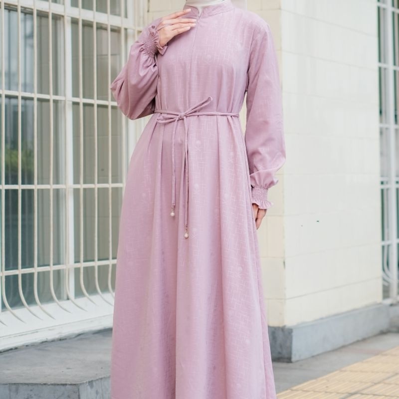Awet Azmi 93 - Gamis Abaya Turki Polos Embos Palm Gamis Dress Muslim Ld 120