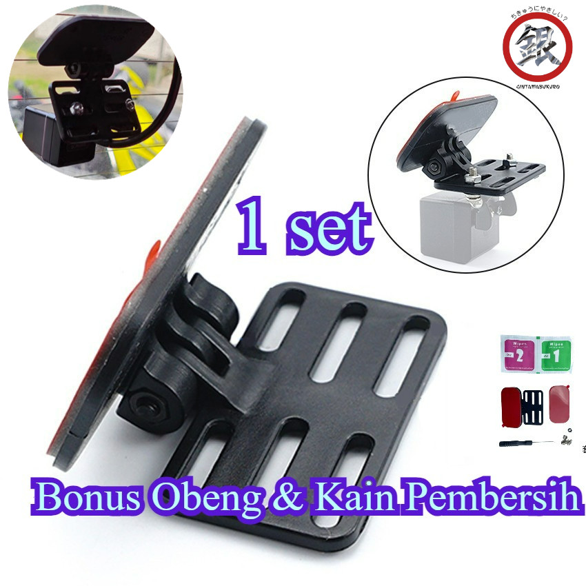 [PROMO KHUSUS] Bracket Kaca Kamera Mobil - Dudukan Outdoor Rear Dashcam + Bonus Obeng Set & Kain Mic