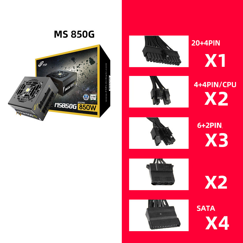 New Original PSU For FSP SFX 600W 650W 750W 850W MS600G MS650G MS750G MS850G Power Supply MS 600G MS