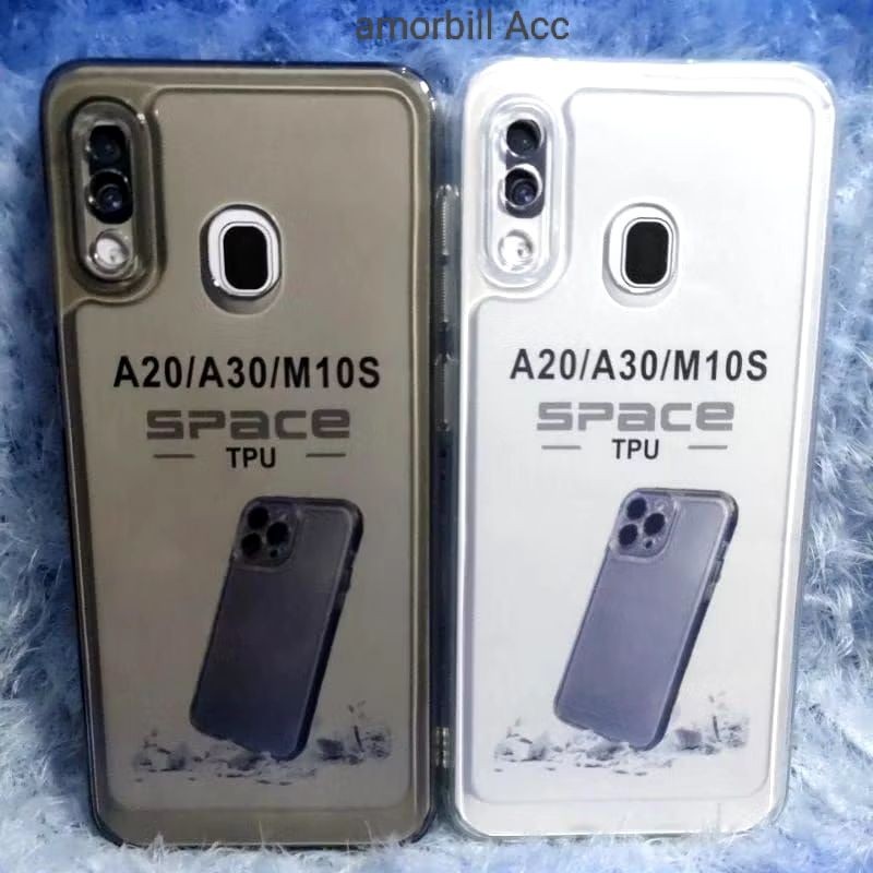 Softcase Space Samsung A20/ A30/ M10S Case Bening Silikon Space Clear Black Transparan