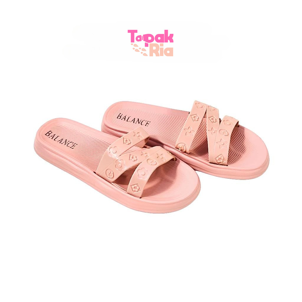Sandal Wanita Import Balance Sendal Slop Karet Empuk Anti Slip Rumah Jelly 2025-3