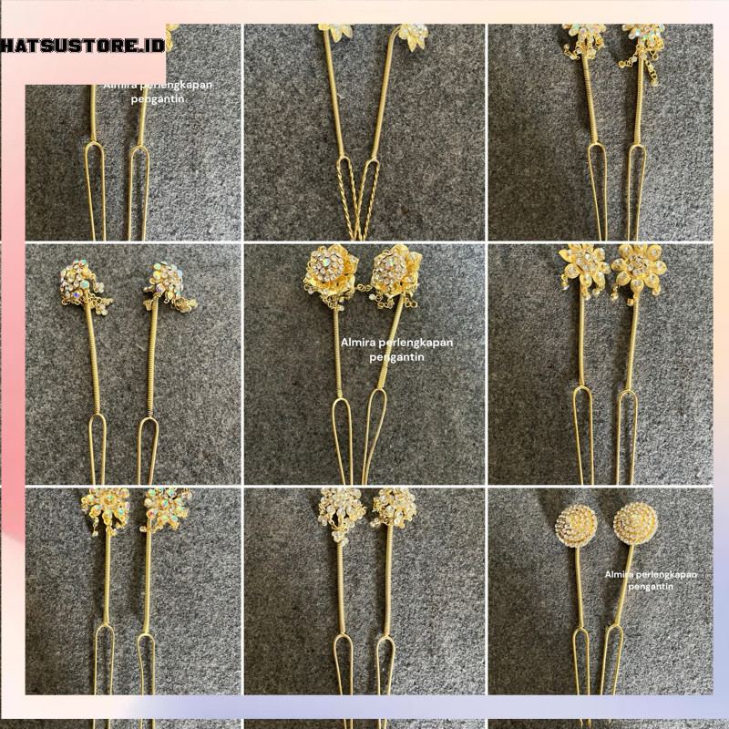 Mentul kecil bunga emas/ Kembang goyang emas/ tusuk sanggul emas