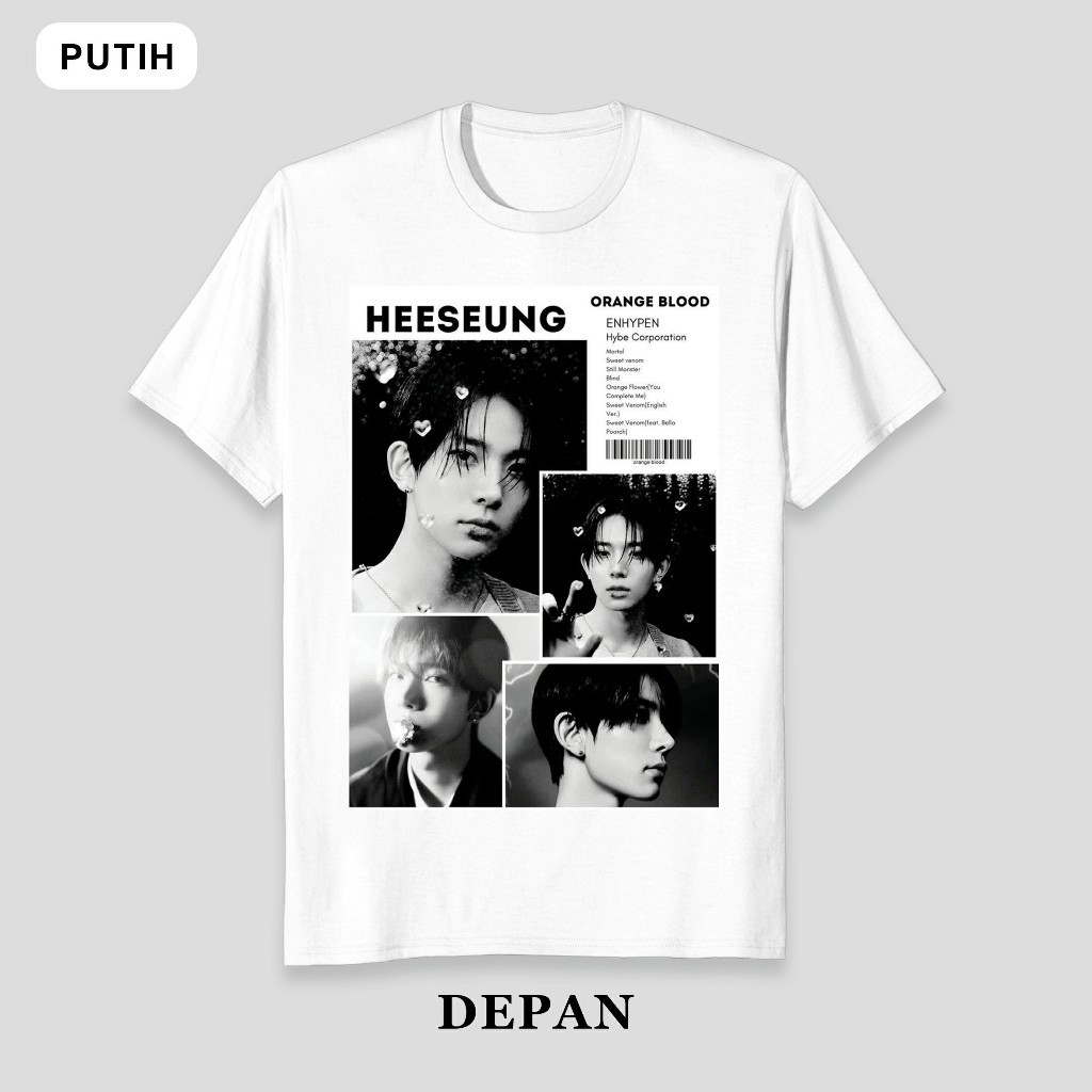 Baju Kaos Tshirt En Initial " HEESEUNG V1 " Sunoo Jay Jungwon Niki Sunghoon Jake ENHYPEN Kaos Wanita