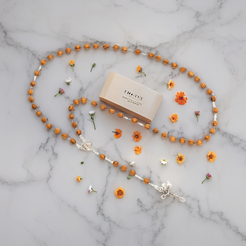 ROSARIO KATOLIK JERUSALEM 6 MM – KALUNG ROSARIO / ROSARIO KAYUDENGAN KOTAK KHUSUS