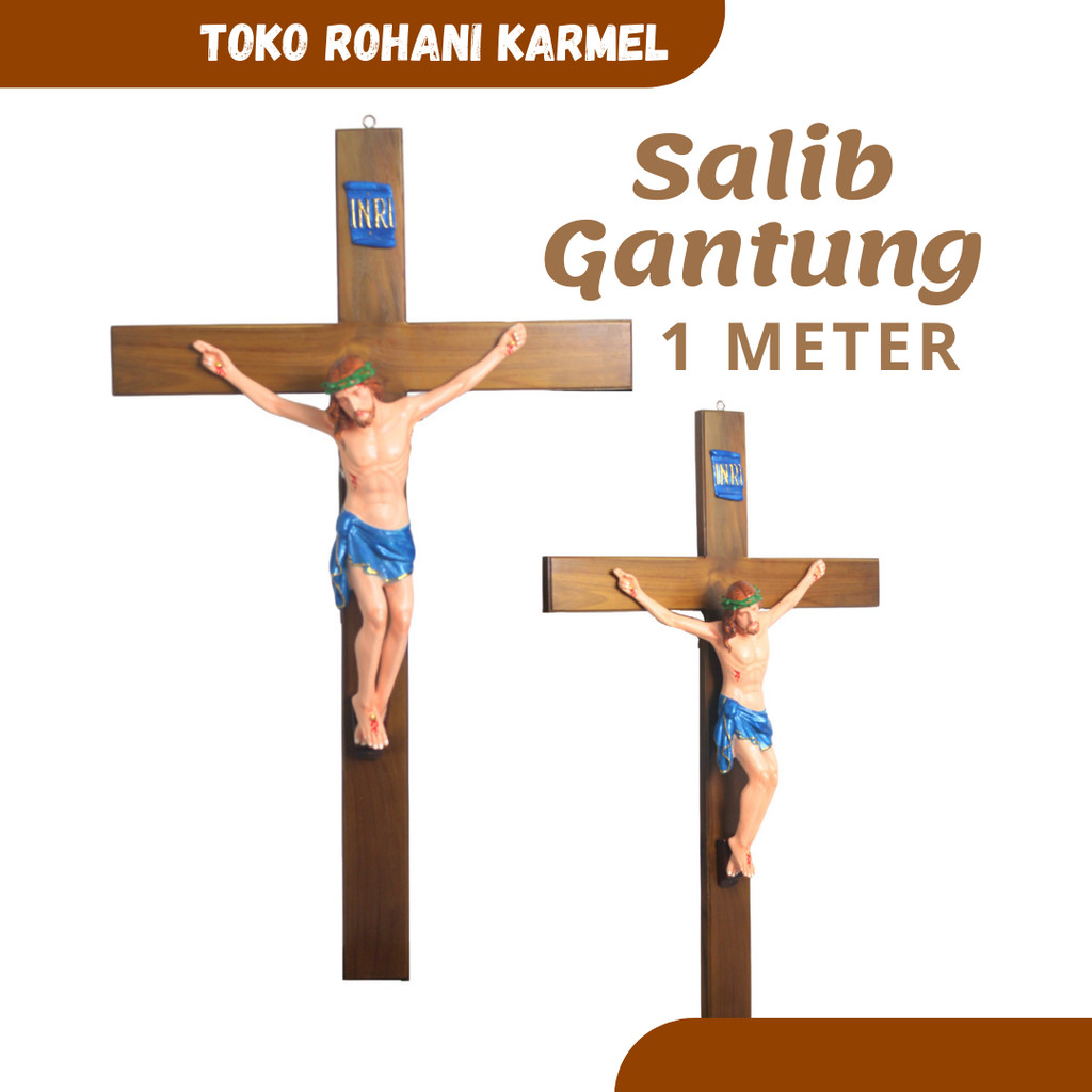 SALIB GANTUNG KATOLIK – UKURAN 1 METER (SALIB JUMBO) / SALIB DINDING UKURAN BESAR