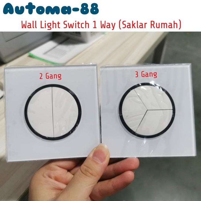 Saklar Lampu Rumah inbow 2 3 4 Gang 1 arah way tombol bulat minimalis - 1 tombol GRD99